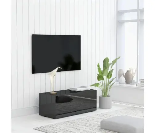 Tv Skapītis, Spīdīgi Melns, 80X34X30 Cm, Inženierijas Koks Vidaxl