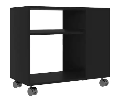 Šoninis Staliukas, Juodos Spalvos, 70X35X55cm Mediena