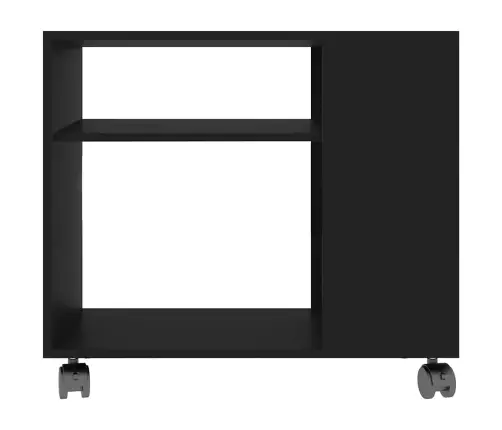 Šoninis Staliukas, Juodos Spalvos, 70X35X55cm Mediena