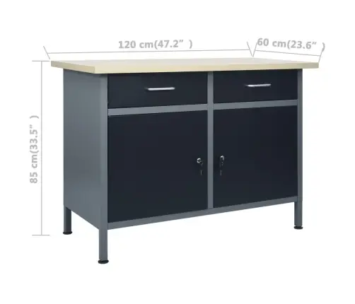 Tööpink Kolme Seinapaneeliga