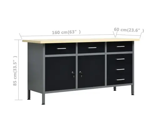 Tööpink Nelja Seinapaneeliga