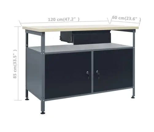 Darbastalis Su 3 Sieninėmis Plokštėmis Ir 1 Skyriumi