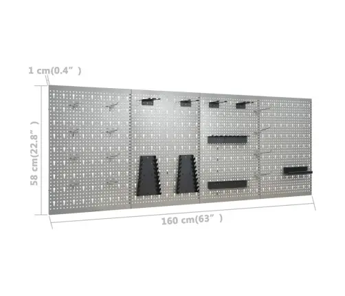 Darba Galds Ar Četriem Sienas Paneļiem Un Diviem Skapīšiem Vidaxl