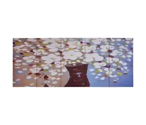 Sienas Gleznu Komplekts, Ziedi Vāzē, Krāsaina, 150X60 Cm Vidaxl