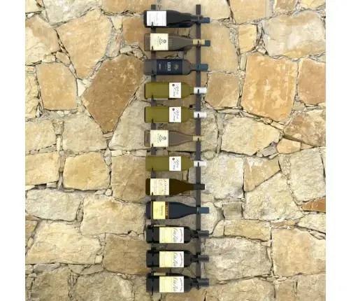 Seinale Kinnitatav Veiniriiul 24 Pudelile, Must Raud