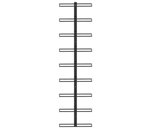 Sienas Vīna Pudeļu Plaukts 9 Pudelēm, Melna Dzelzs Vidaxl