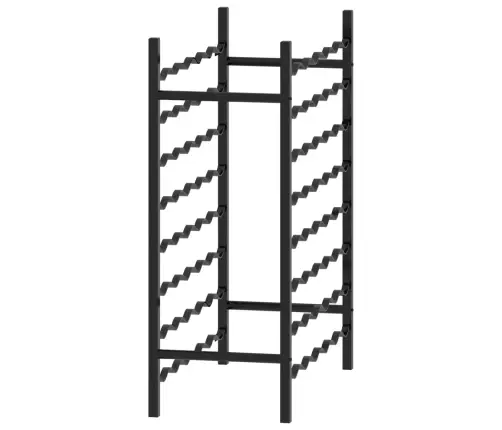 Stovas Vynui Skirtas 48 Buteliams, Juodos Spalvos, Metalas