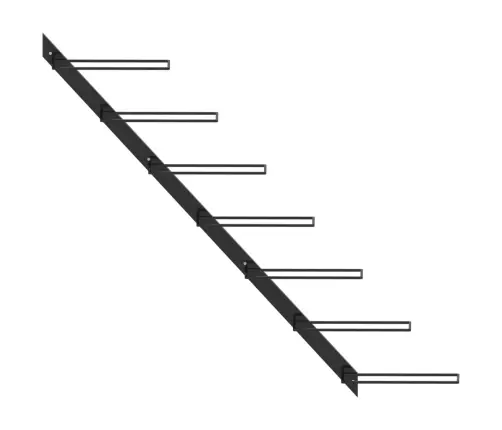 Vīna Pudeļu Sienas Plaukts 7 Pudelēm, Melns Metāls Vidaxl