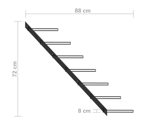 Vīna Pudeļu Sienas Plaukts 7 Pudelēm, Melns Metāls Vidaxl