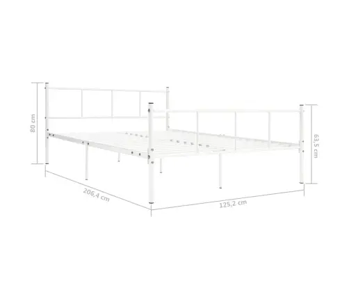 Gultas Rāmis, Balts Metāls, 120X200 Cm Vidaxl