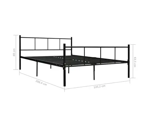 Voodiraam, Must, Metallist, 140 X 200 Cm