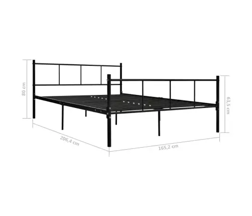 Voodiraam Must, Metallist 160 X 200 Cm