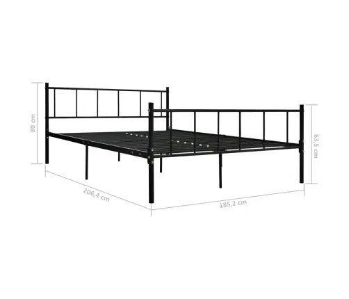 Lovos Rėmas, Juodos Spalvos, 180X200cm Metalas