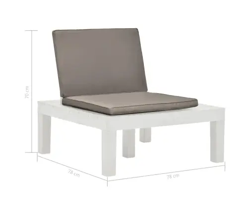 Dārza Atpūtas Krēsli Ar Matračiem, 2 Gab., Balta Plastmasa Vidaxl