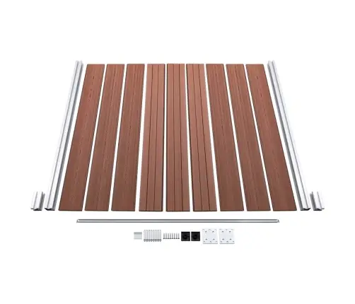 Wpc Aiakomplekt, 1 Ruut + 1 Kaldus, 273 X 186 Cm Pruun