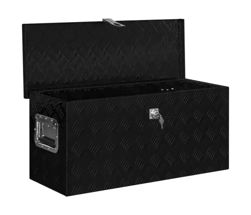 Alumīnija Kaste, 80X30X35 Cm, Melna  Vidaxl