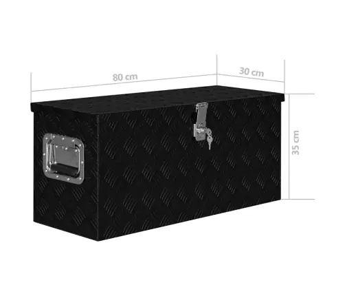 Alumīnija Kaste, 80X30X35 Cm, Melna  Vidaxl