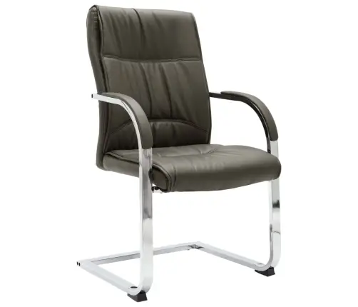 Konsoles Biroja Krēsls, Pelēka Mākslīgā Āda Vidaxl