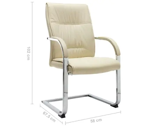 Gembinė Biuro Kėdė, Kreminės Spalvos, Dirbtinė Oda