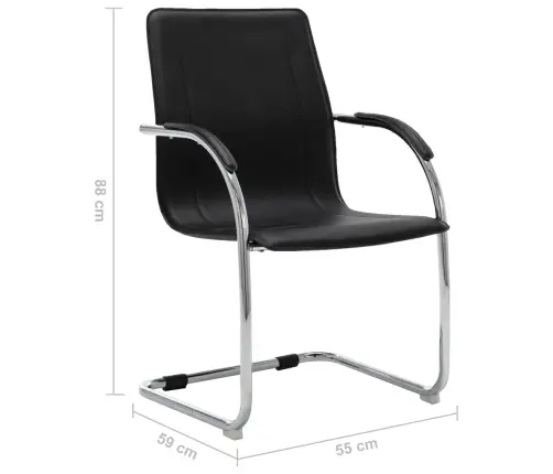 Vetruvate Jalgadega Kontoritool, Must, Kunstnahk