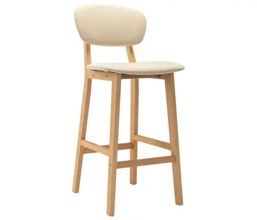 Bāra Krēsli, 2 Gab., Krēmkrāsas Audums Vidaxl