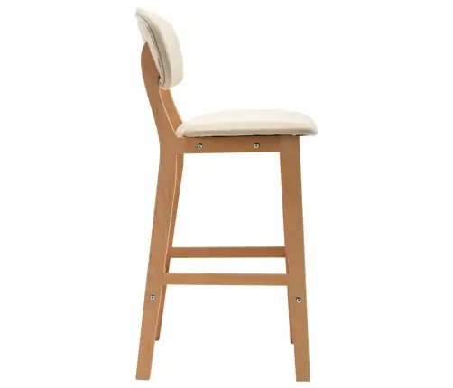 Bāra Krēsli, 2 Gab., Krēmkrāsas Audums Vidaxl