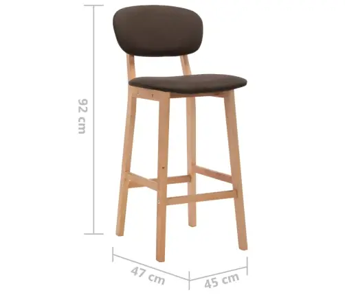 Bāra Krēsli, 2 Gab., Brūns Audums Vidaxl