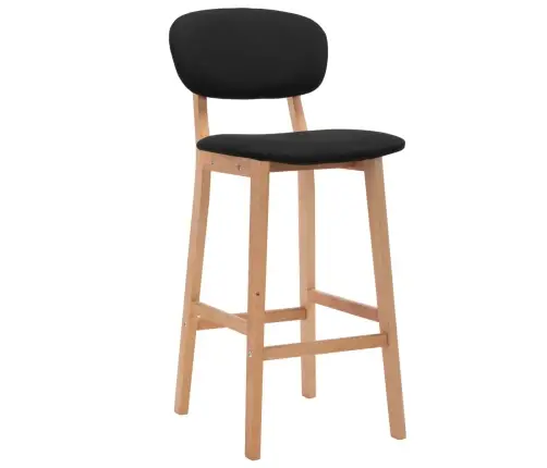 Bāra Krēsli, 2 Gab., Melns Audums Vidaxl