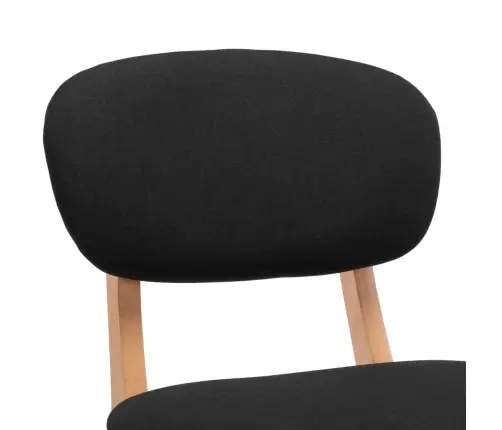 Bāra Krēsli, 2 Gab., Melns Audums Vidaxl