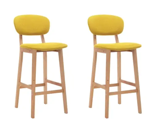 Baro Taburetės, 2Vnt., Garstyčių Geltonos Spalvos, Audinys