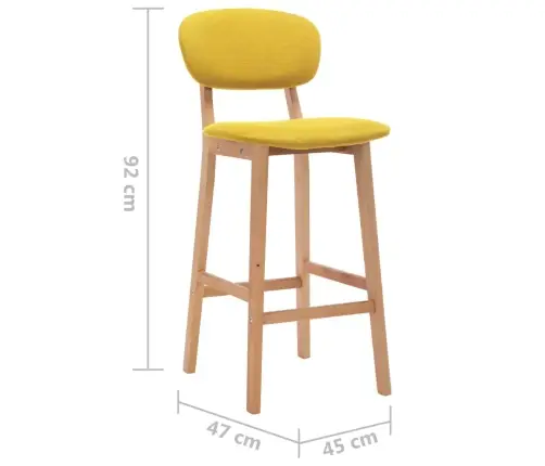 Baro Taburetės, 2Vnt., Garstyčių Geltonos Spalvos, Audinys