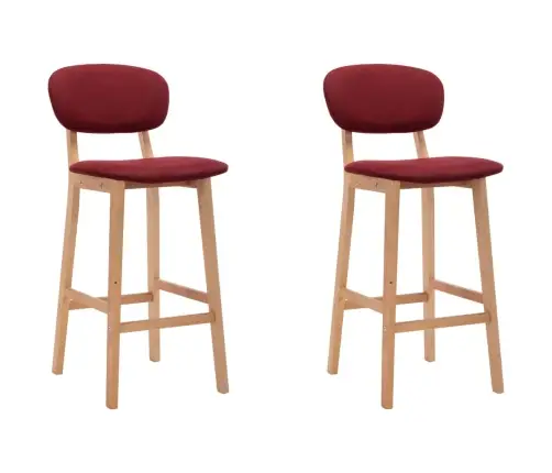 Bāra Krēsli, 2 Gab., Vīnsarkans Audums Vidaxl