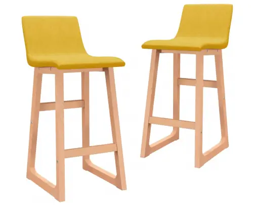 Bāra Krēsli, 2 Gab., Sinepju Dzeltens Audums Vidaxl