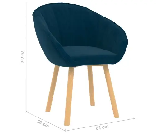 Valgomasis Krėslas Mėlyna 62 X 58 X 76 Cm Aksomas