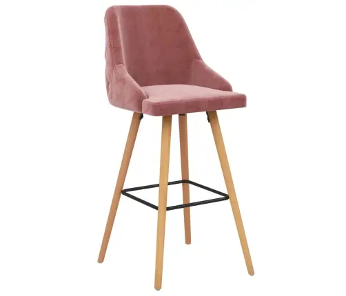 Bāra Krēsli, 2 Gab., Rozā Samts Vidaxl