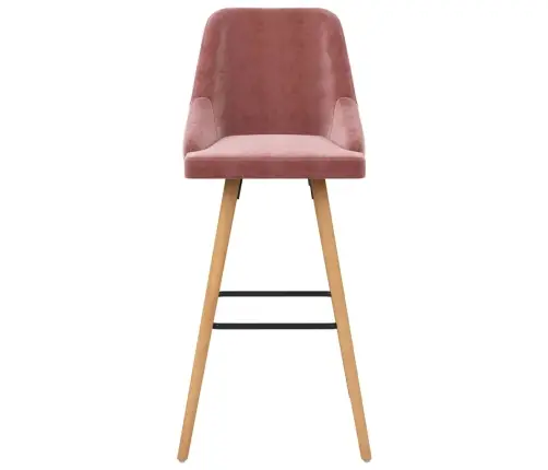 Bāra Krēsli, 2 Gab., Rozā Samts Vidaxl