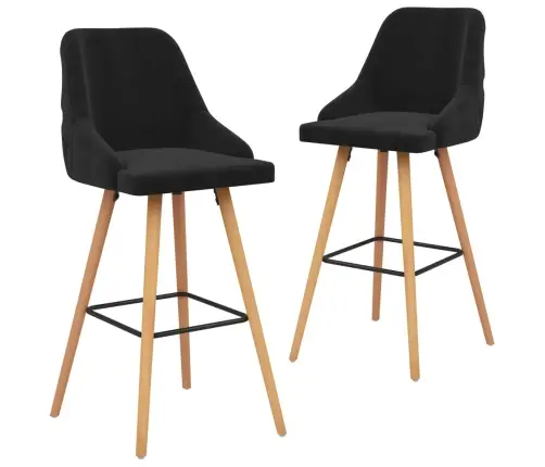 Bāra Krēsli, 2 Gab., Melns Samts Vidaxl