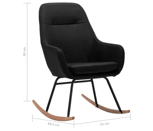 Šūpuļkrēsls, Melns Audums Vidaxl