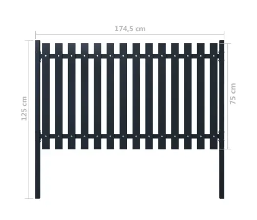 Žoga Panelis, Antracīta Krāsā, 178X75 Cm, Pulverkrāsots Tērauds Vidaxl