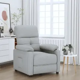 Atpūtas Krēsls, Atgāžams, Gaiši Pelēks Audums Vidaxl