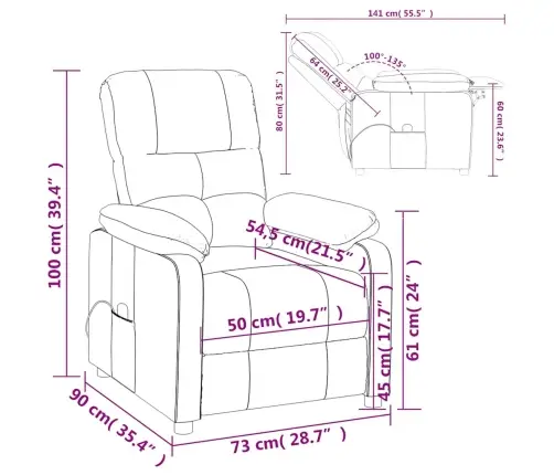 Masāžas Krēsls, Gaiši Pelēks Audums Vidaxl
