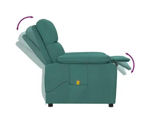 Masāžas Krēsls, Tumši Zaļš Audums Vidaxl