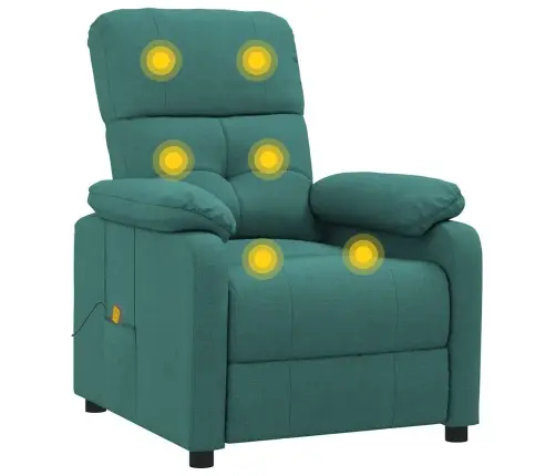 Masāžas Krēsls, Tumši Zaļš Audums Vidaxl