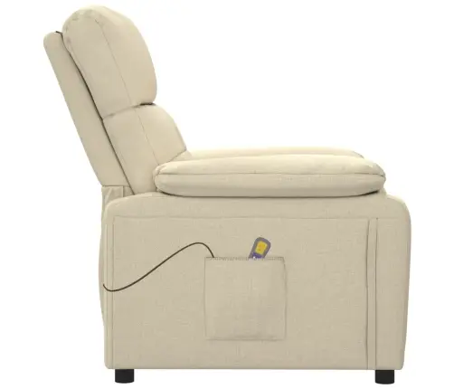 Masāžas Krēsls, Krēmkrāsas Audums Vidaxl