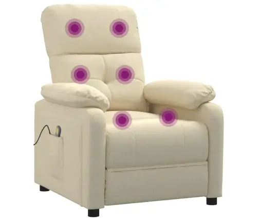 Masāžas Krēsls, Krēmkrāsas Audums Vidaxl