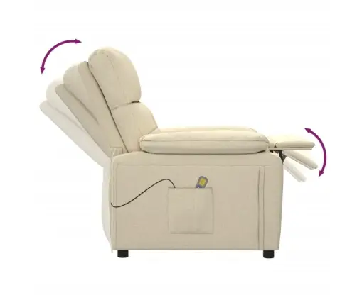 Masāžas Krēsls, Krēmkrāsas Audums Vidaxl