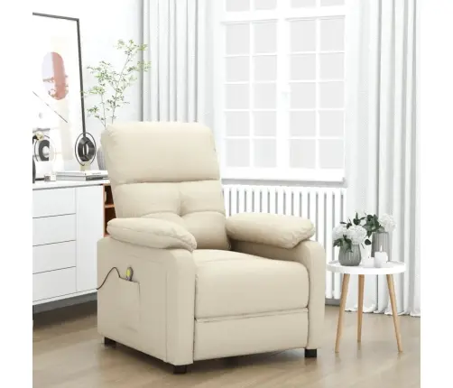 Masāžas Krēsls, Krēmkrāsas Audums Vidaxl