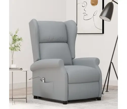Atpūtas Krēsls, Paceļams, Gaiši Pelēks Audums Vidaxl