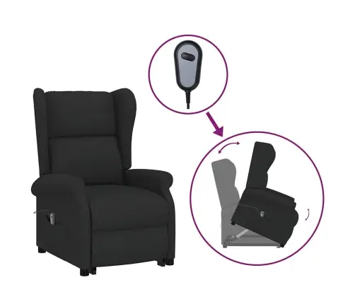 Atpūtas Krēsls, Paceļams, Melns Audums Vidaxl