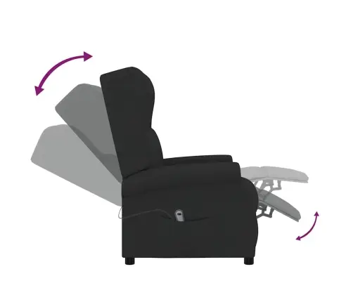 Atpūtas Krēsls, Paceļams, Melns Audums Vidaxl